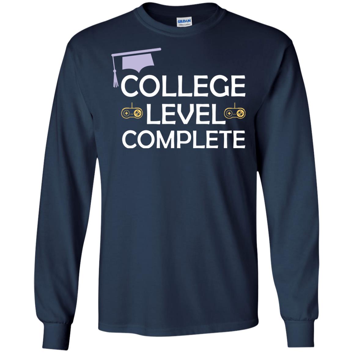 College Level Complete Funny College Graduation Shirt Navy