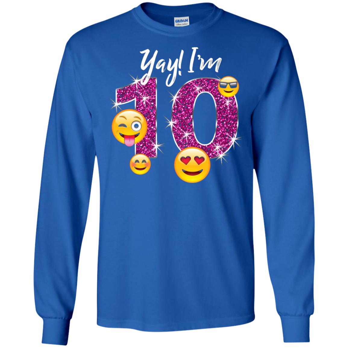 Funny Emoji Birthday 10th Birthday T-shirt Royal