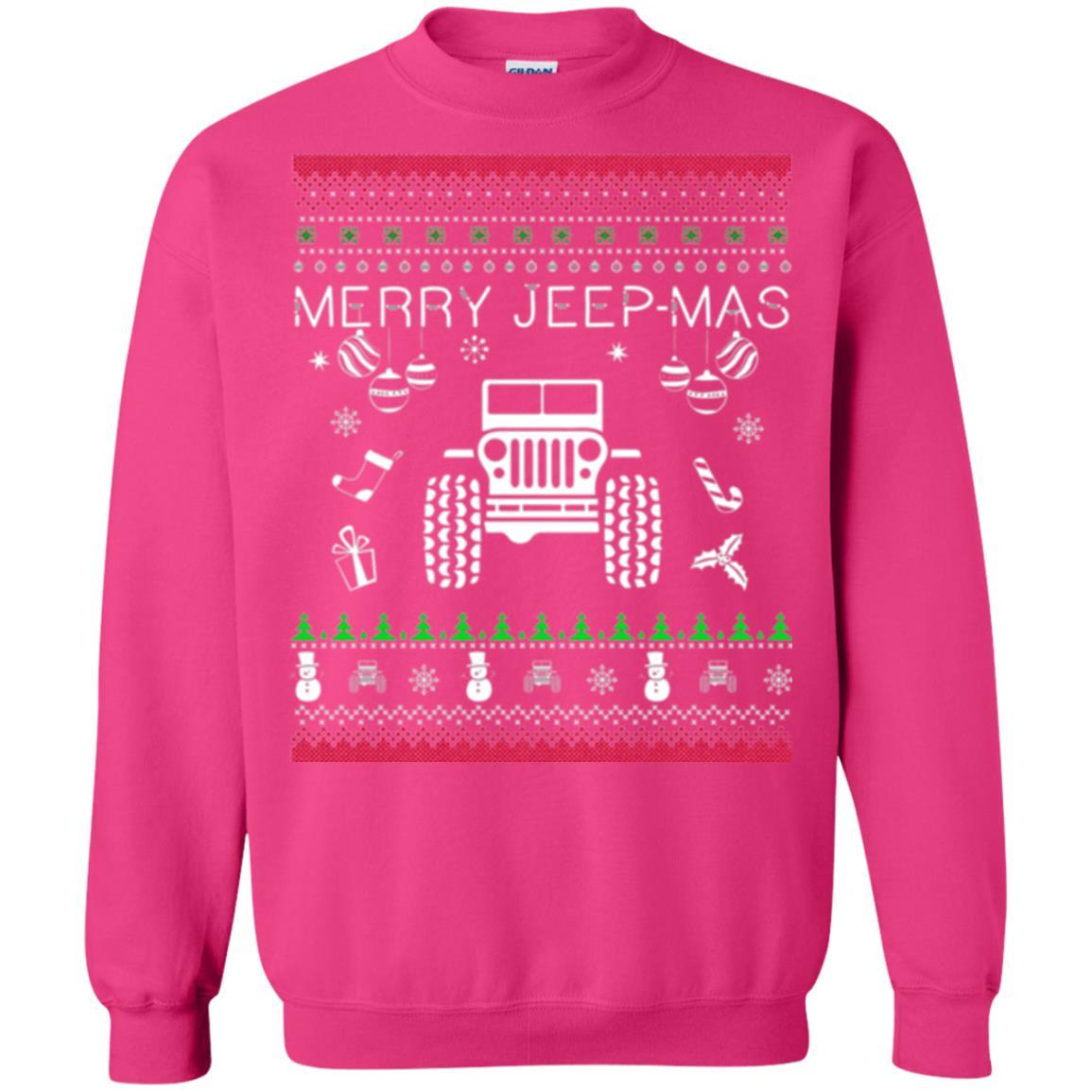 Christmas T-shirt Mery Jeep-mas Jeep Ugly Heliconia