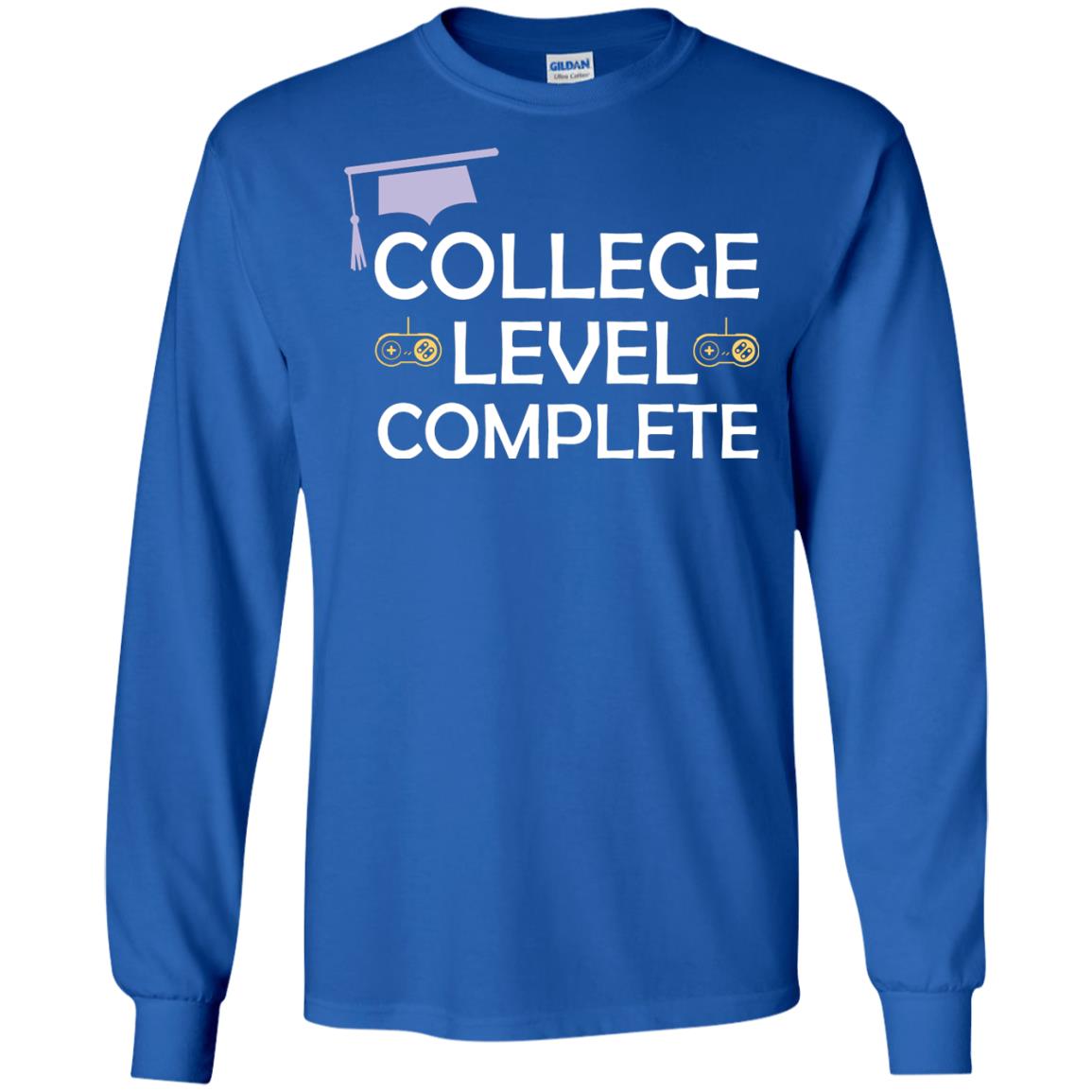 College Level Complete Funny College Graduation Shirt Royal