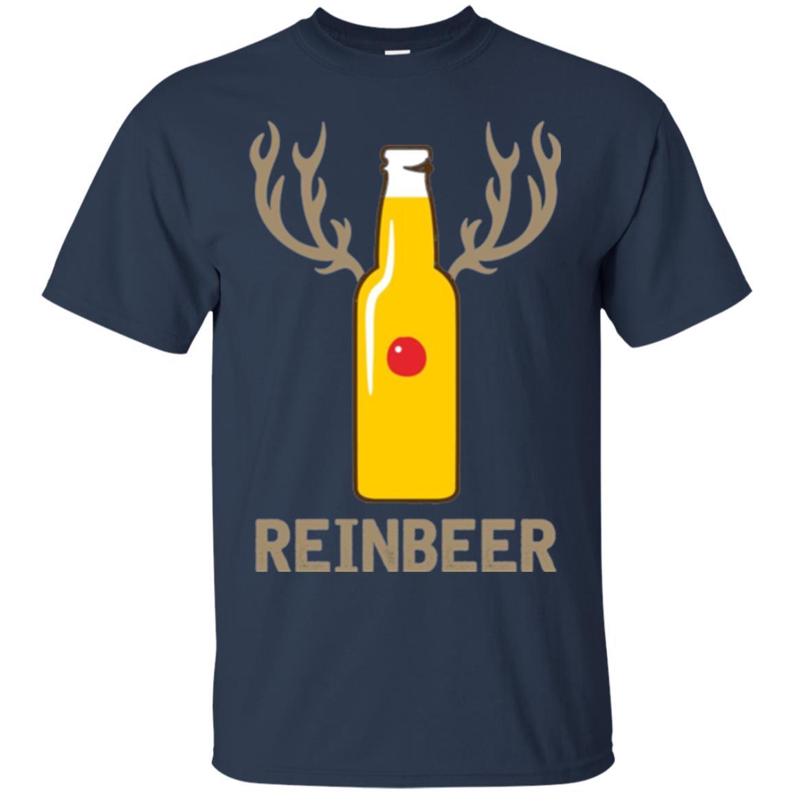 Christmas T-shirt Reinbeer Bottle Drinking Navy