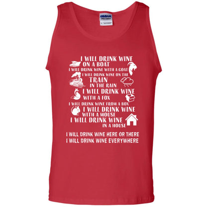 I Will Drink Wine On A Boat I Will Drink Wine Everywhere Shirt Red
