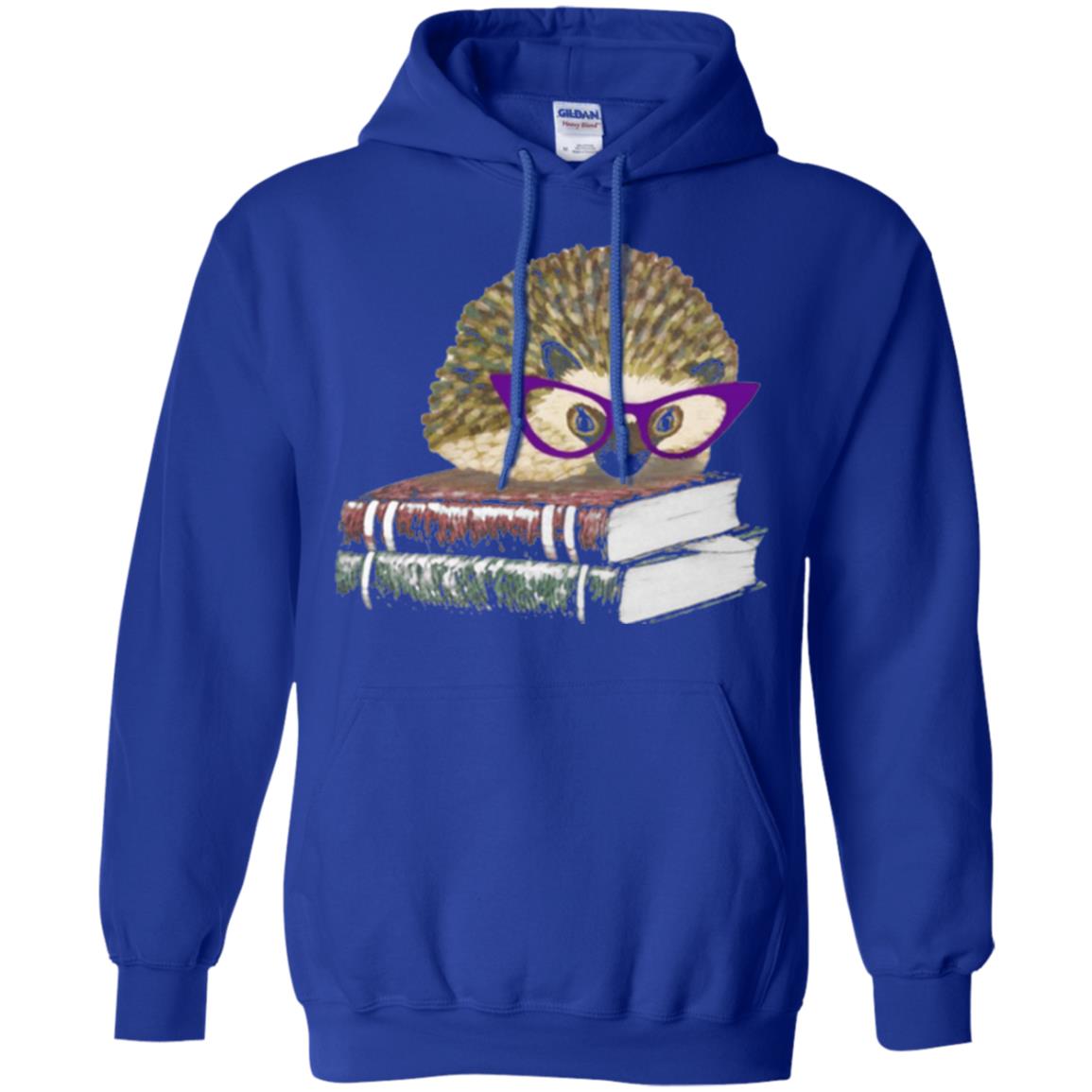 Adorable Hedgehog Book Nerd Gift Shirt Royal