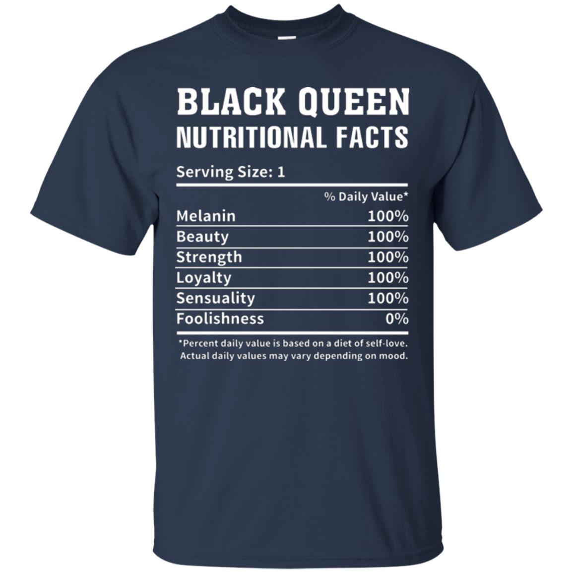 Nubian T-shirt Black Queen Nutritional Facts Navy