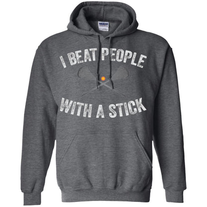 Lacrosse Lover T-shirt I Beat People With A Stick Dark Heather