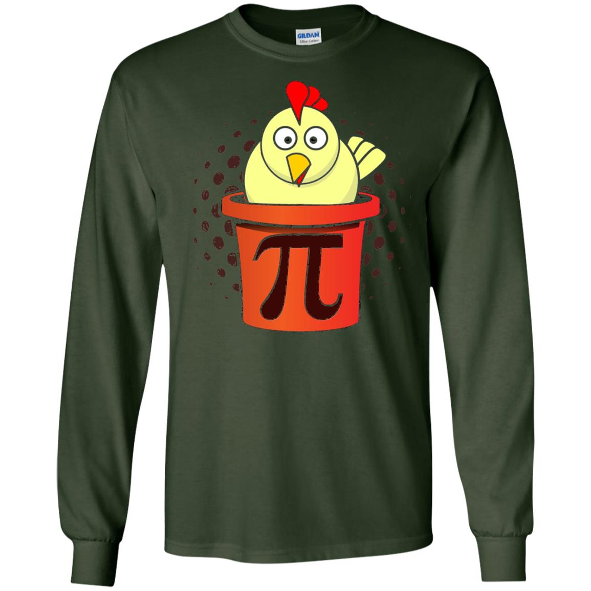 Chicken Pot Pi Funny Math T-shirt Forest Green