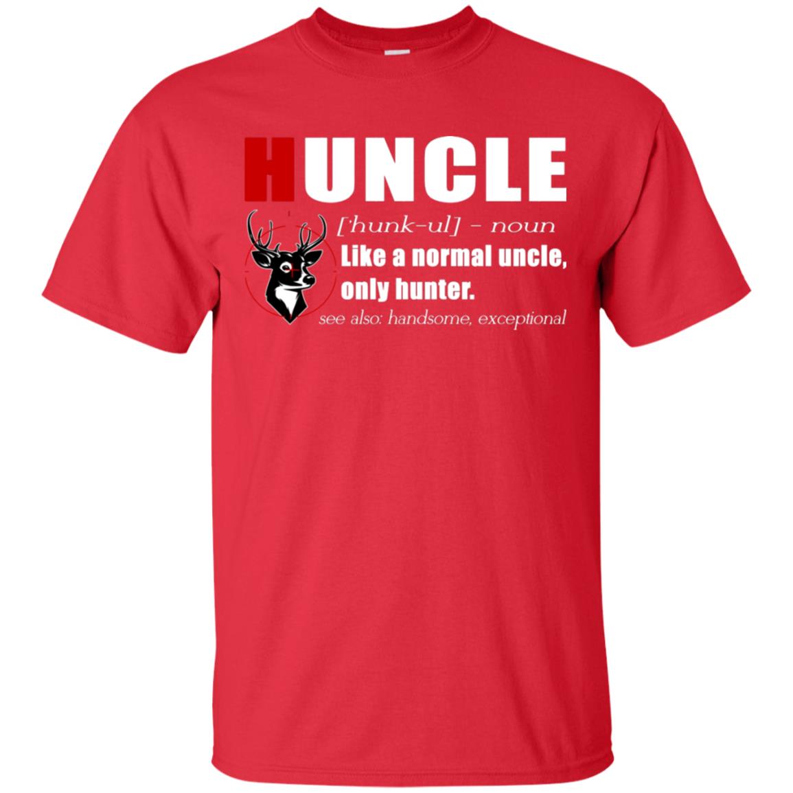Huncle Definition Like A Normal Uncle Only Hunter Hunting Uncle Gift Shirt For Mens Red