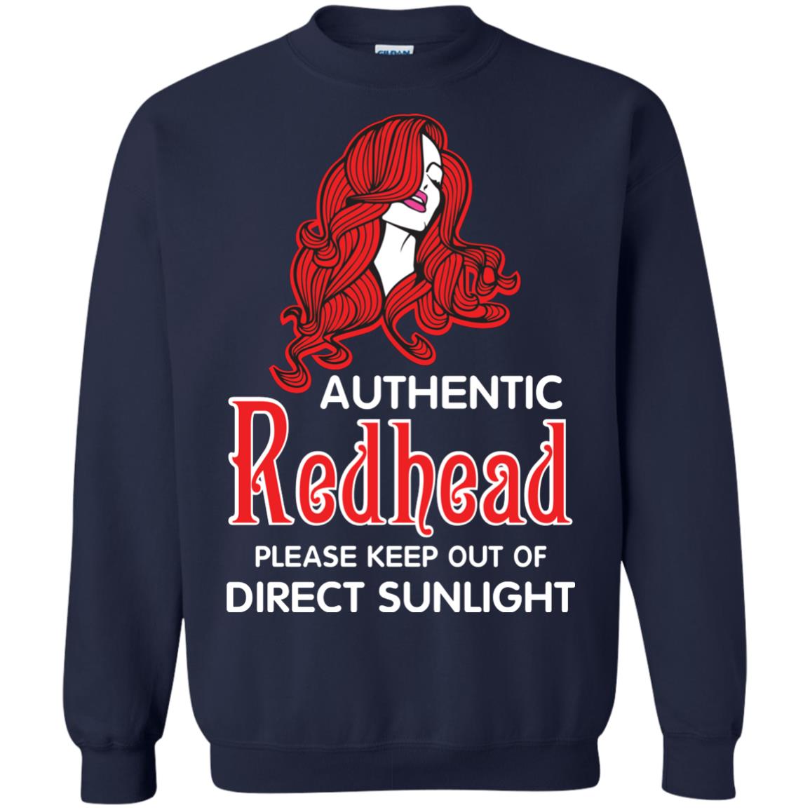 Authentic Redhead Please Keep Out Of Direct Sunlight Cool Redhead Gift Shirt For Girls Navy