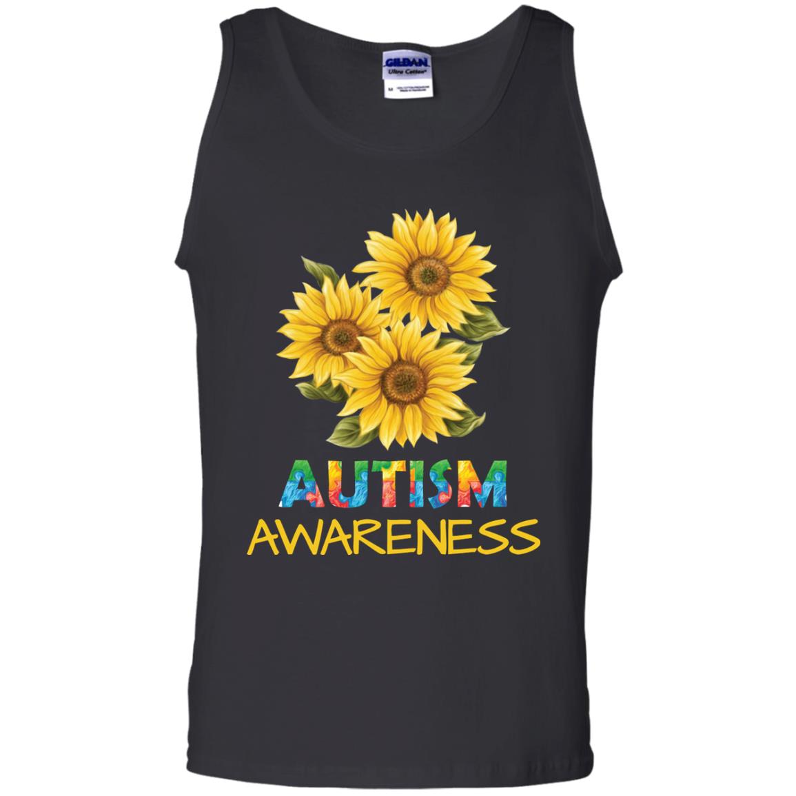 Autism Awareness Sunflower Shirt Black