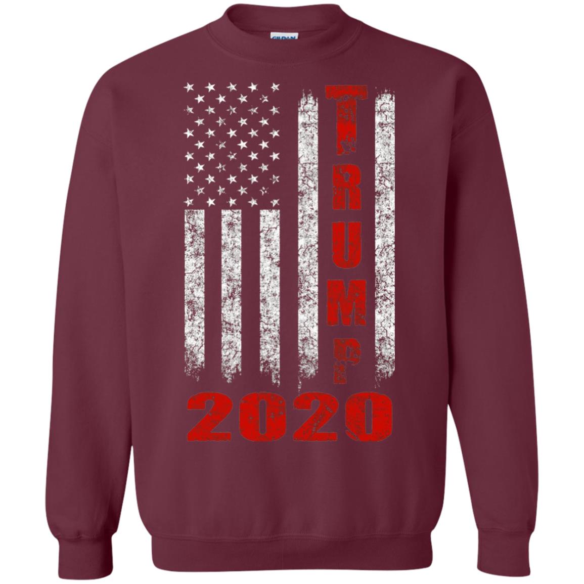 American Flag Vintage Design Trump 2020 T-shirt Maroon