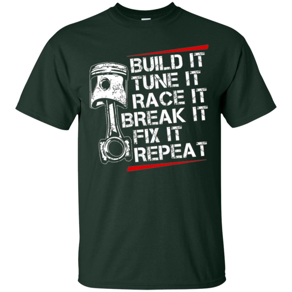 Racecar Steps T-shirt Build It Turn It Race It Forest