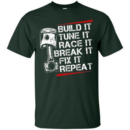Racecar Steps T-shirt Build It Turn It Race It Forest
