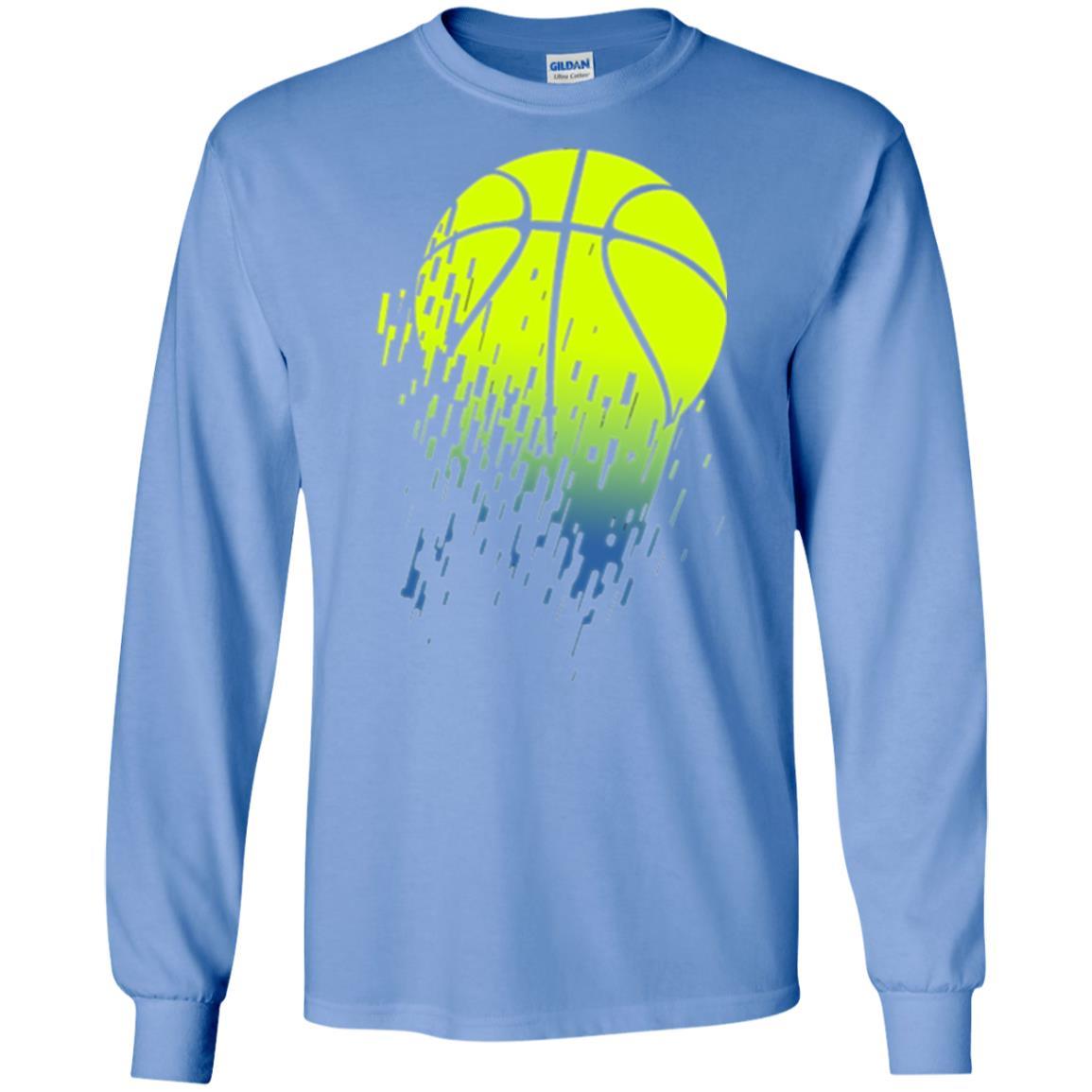 Basketball T-shirt Disintegrating Neon Green Carolina Blue
