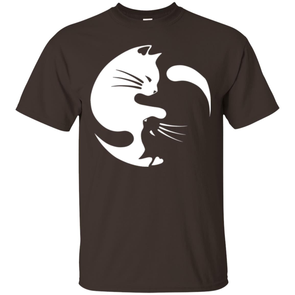 Ying Yang Cat T-shirt Dark Chocolate