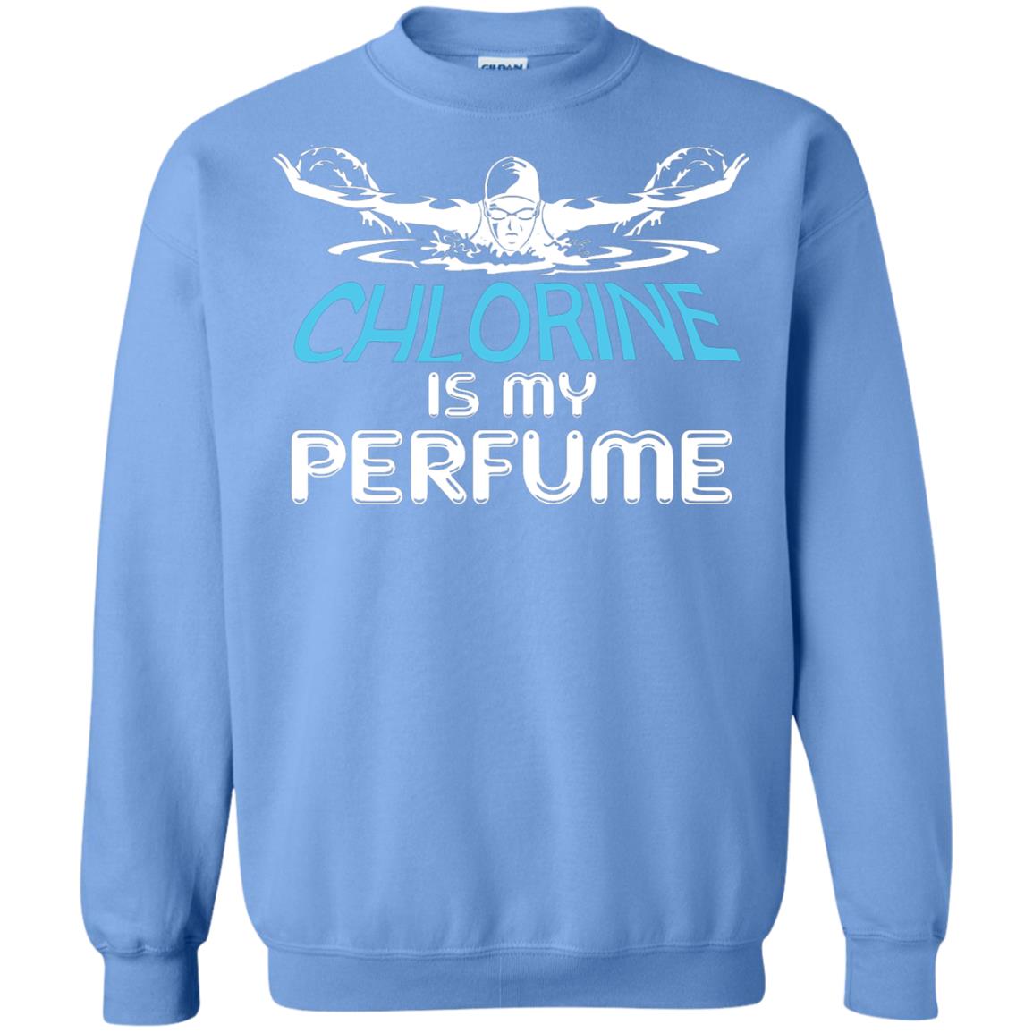 Swimmer T-shirt Chlorine Is My Perfume Carolina Blue