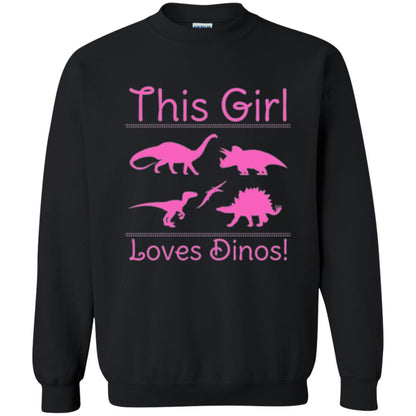 Dinosaur T Shirt This Girl Loves Dinos Black