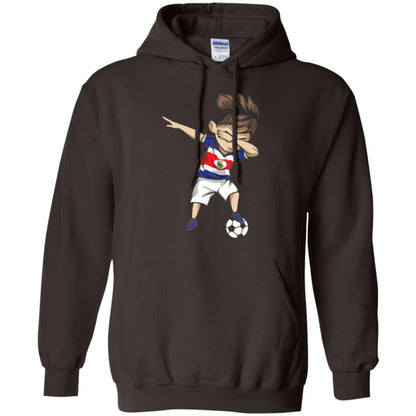 Dabbing Soccer Boy Costa Rica Jersey Football Shirt Dark Chocolate