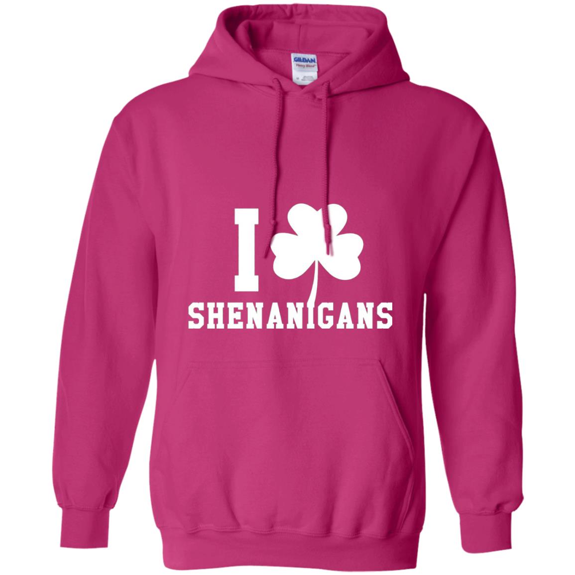 I Love Shenanigans Shamrock Saint Patrick_s Day T-shirt Heliconia