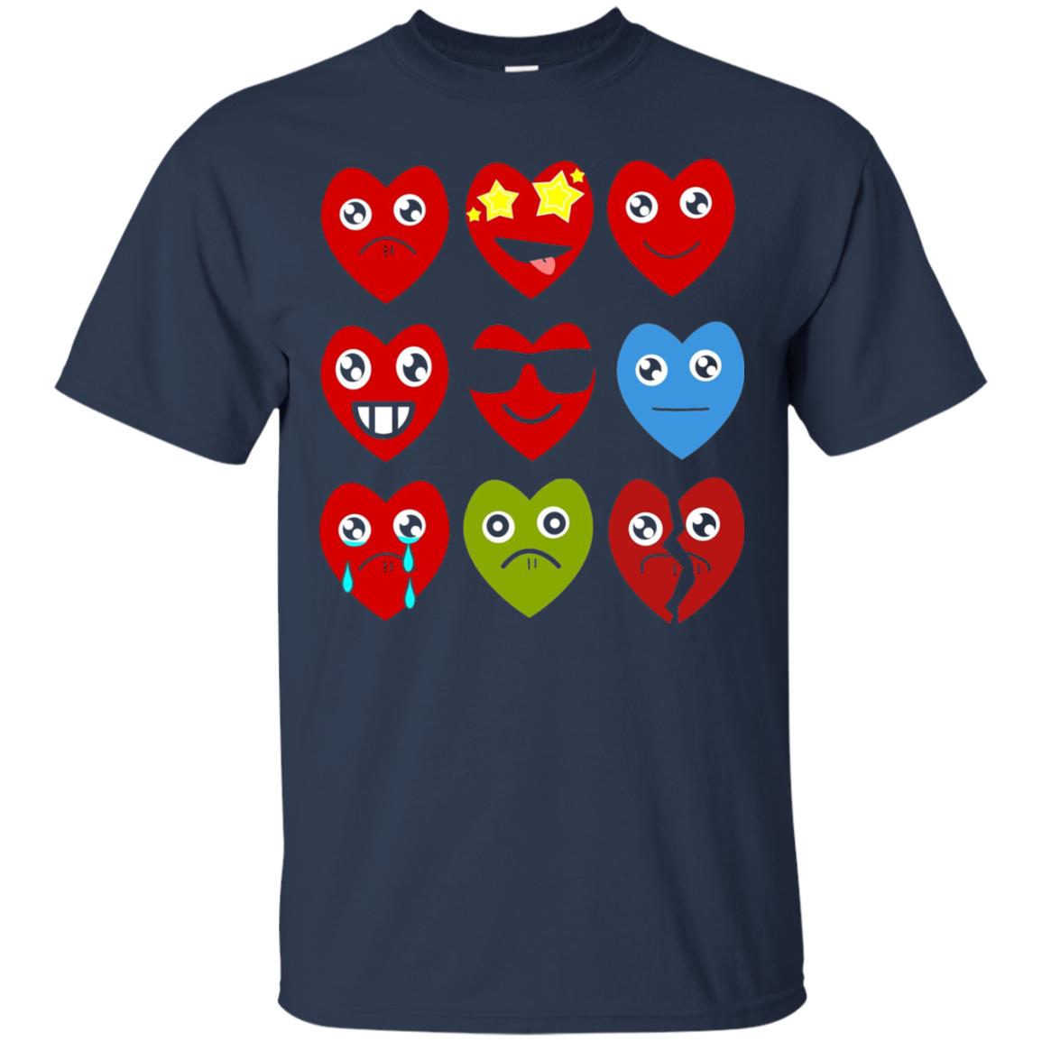 Valentine_s Day T-shirt Heart Emojis Navy
