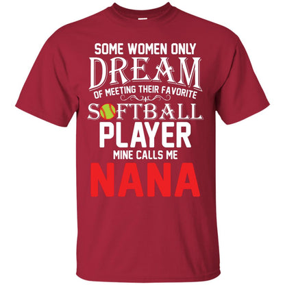 Softball Player Mine Calls Me Nana Softball Gift Shirt For Nana Cardinal