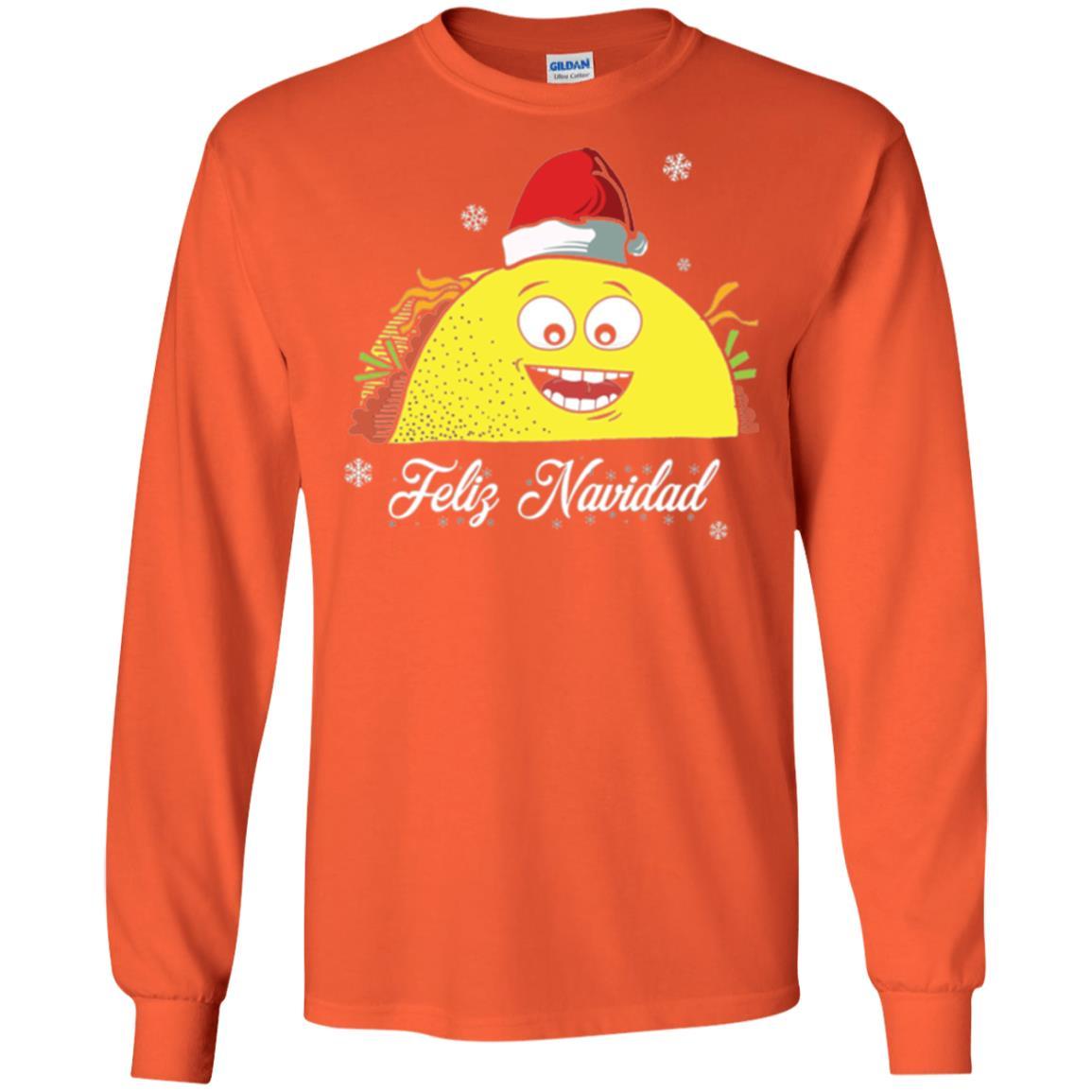 Christmas T-shirt Taco Feliz Navidad Orange