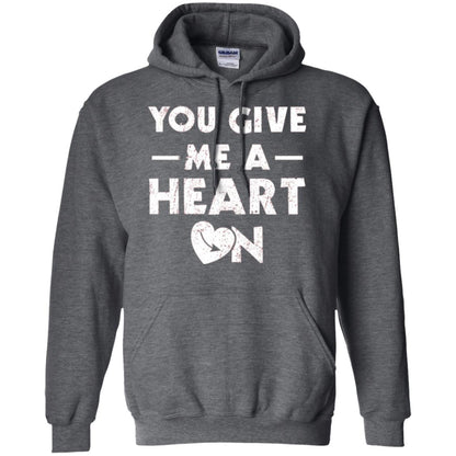 Funny Valentine_s Day Saying T-shirt You Give Me A Heart On Dark Heather