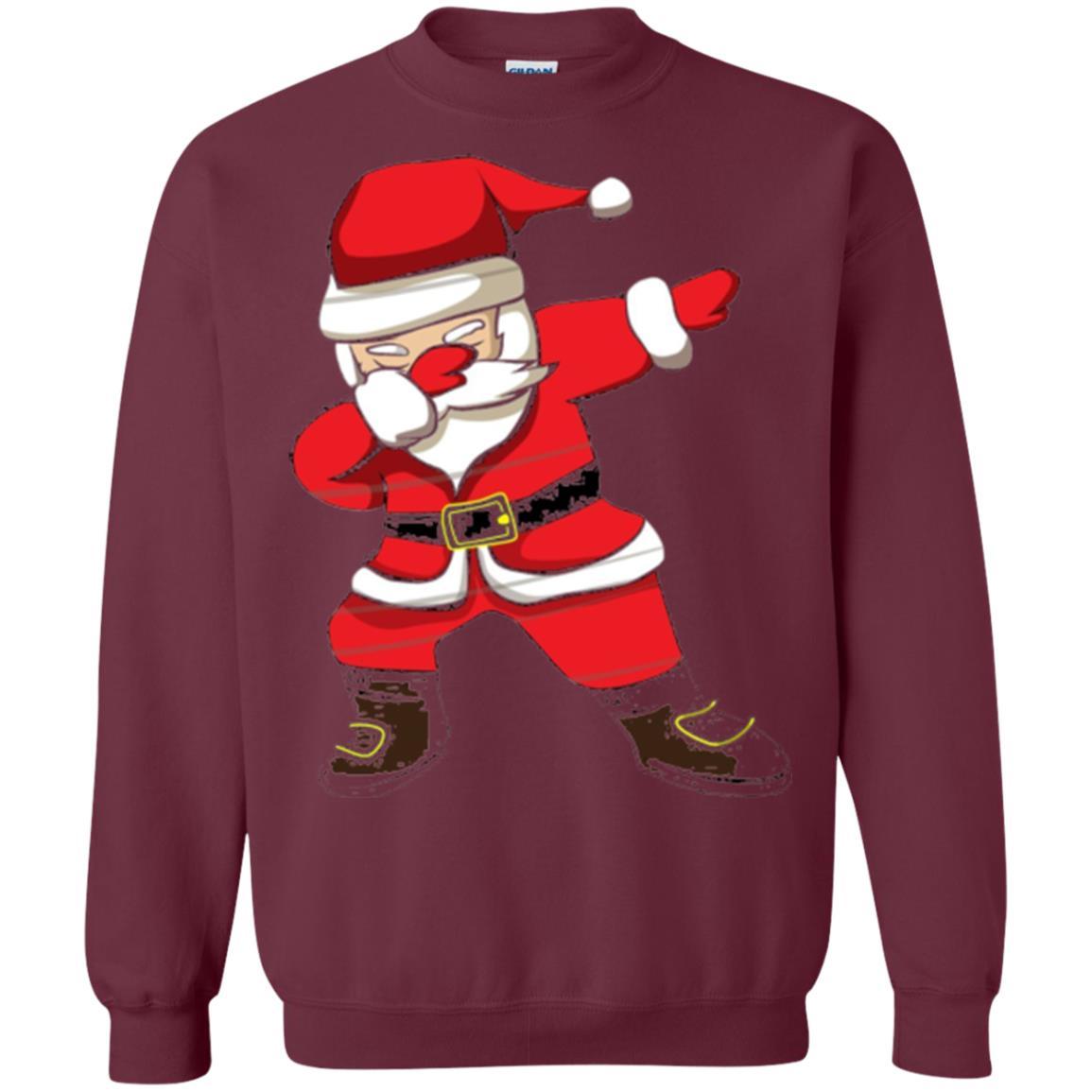 Christmas T-shirt Dabbing Santa Christmas T-shirt Maroon