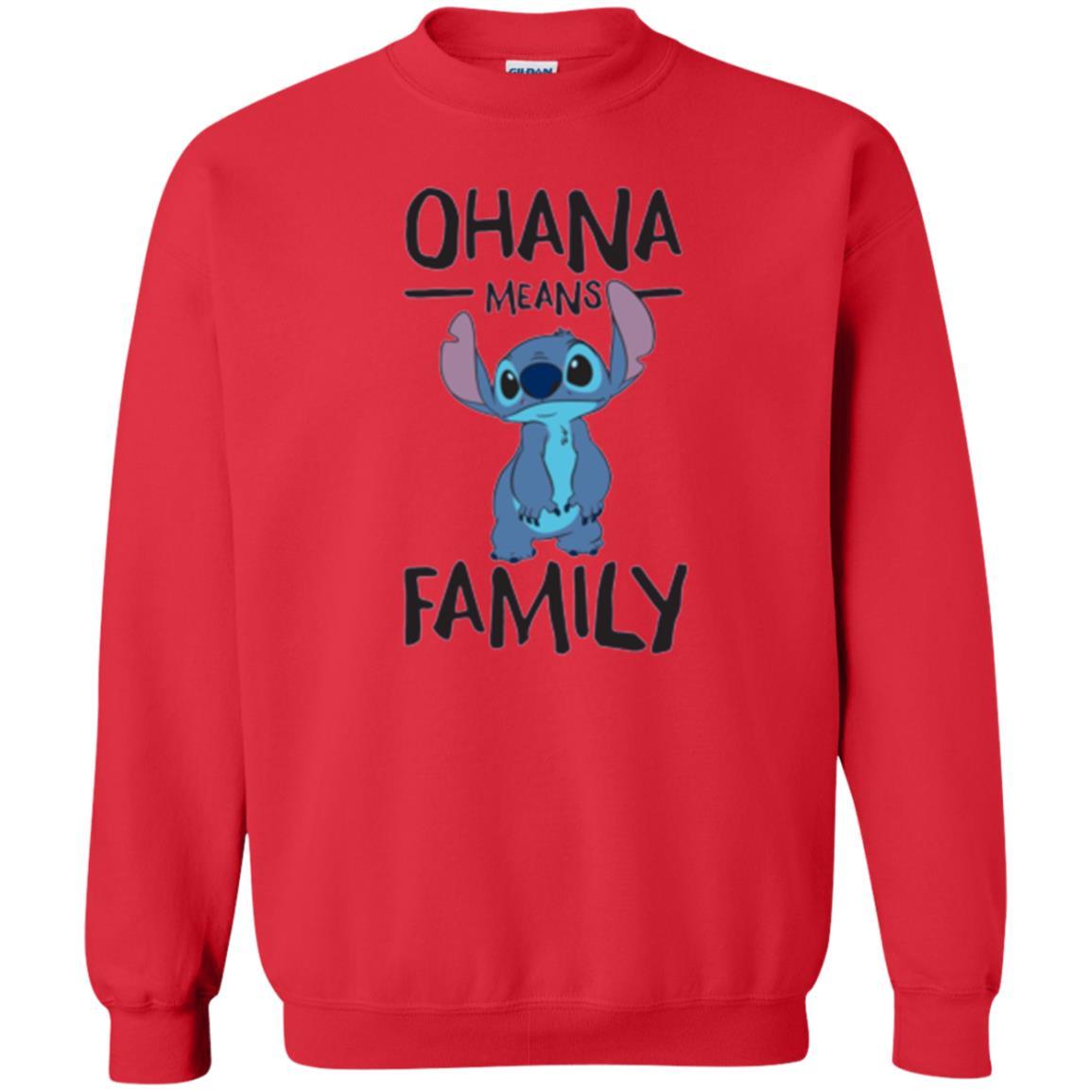 Disney Stitch T-shirt Ohana Means Family Red