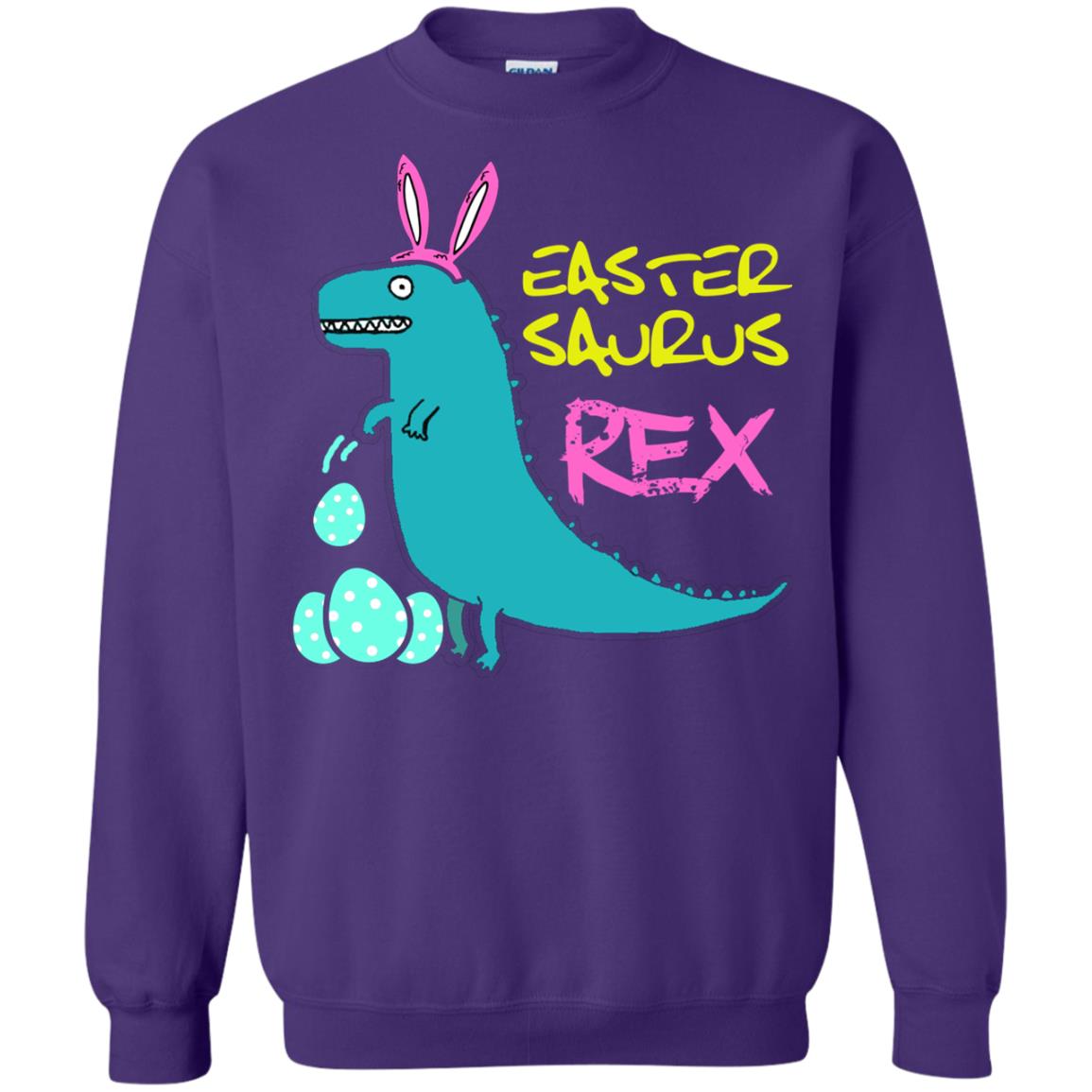 Easter Saurus Trex Bunny Dinosaur T-shirt Purple
