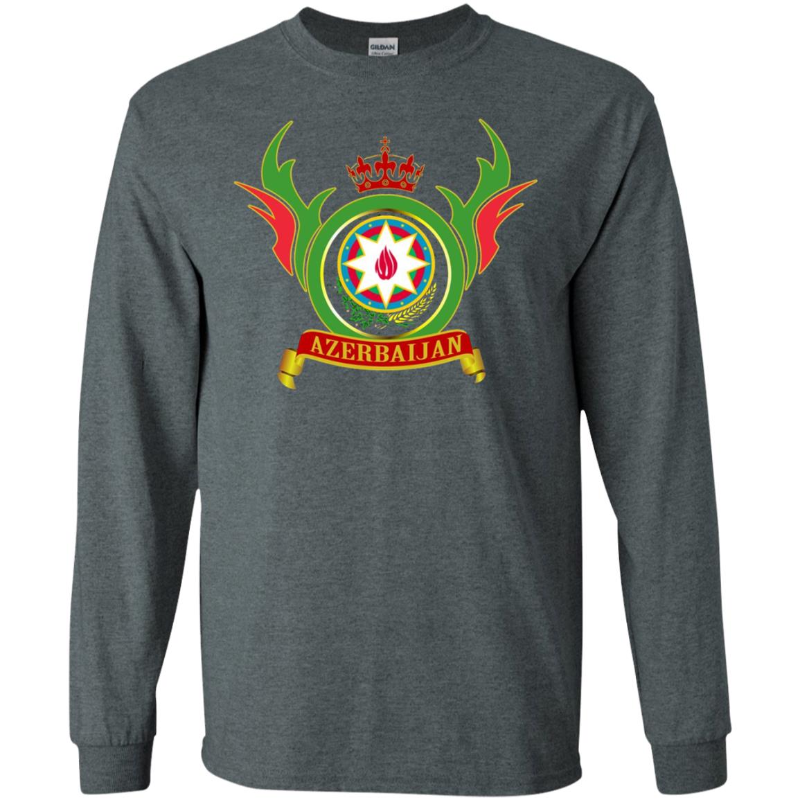 Azerbaijan Arms Coat Flag T-shirt Dark Heather