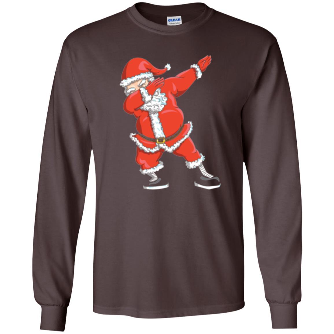Christmas T-shirt Dabbing Santa Claus T-shirt Dark Chocolate
