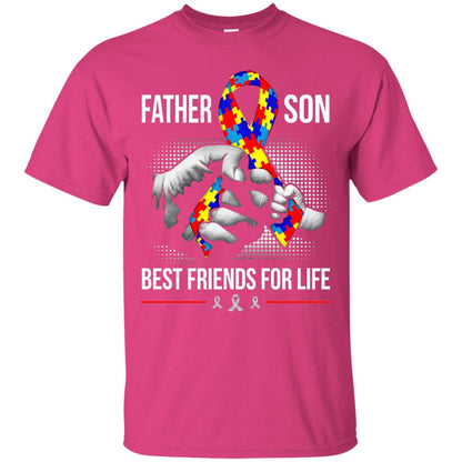 Father And Son Best Friends For Life Autism Awareness T-shirt Heliconia
