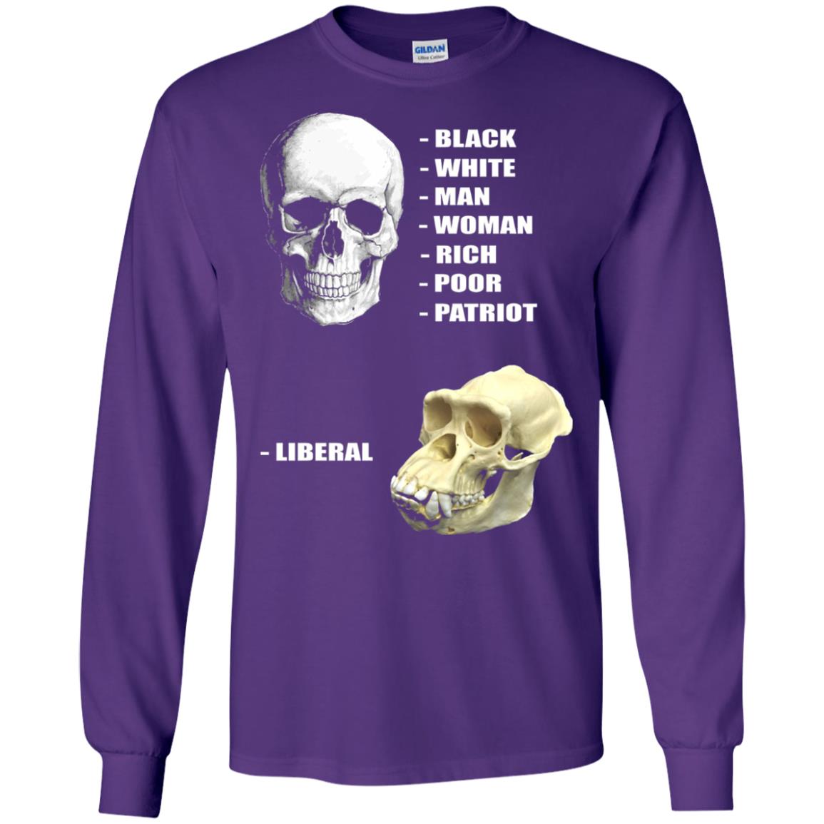 Funny Cool Skulls T-shirt Modern America Patriot Liberal Purple