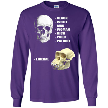 Funny Cool Skulls T-shirt Modern America Patriot Liberal Purple