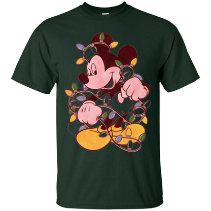 Christmas Lights T-shirt Disney Mickey Mouse Forest Green