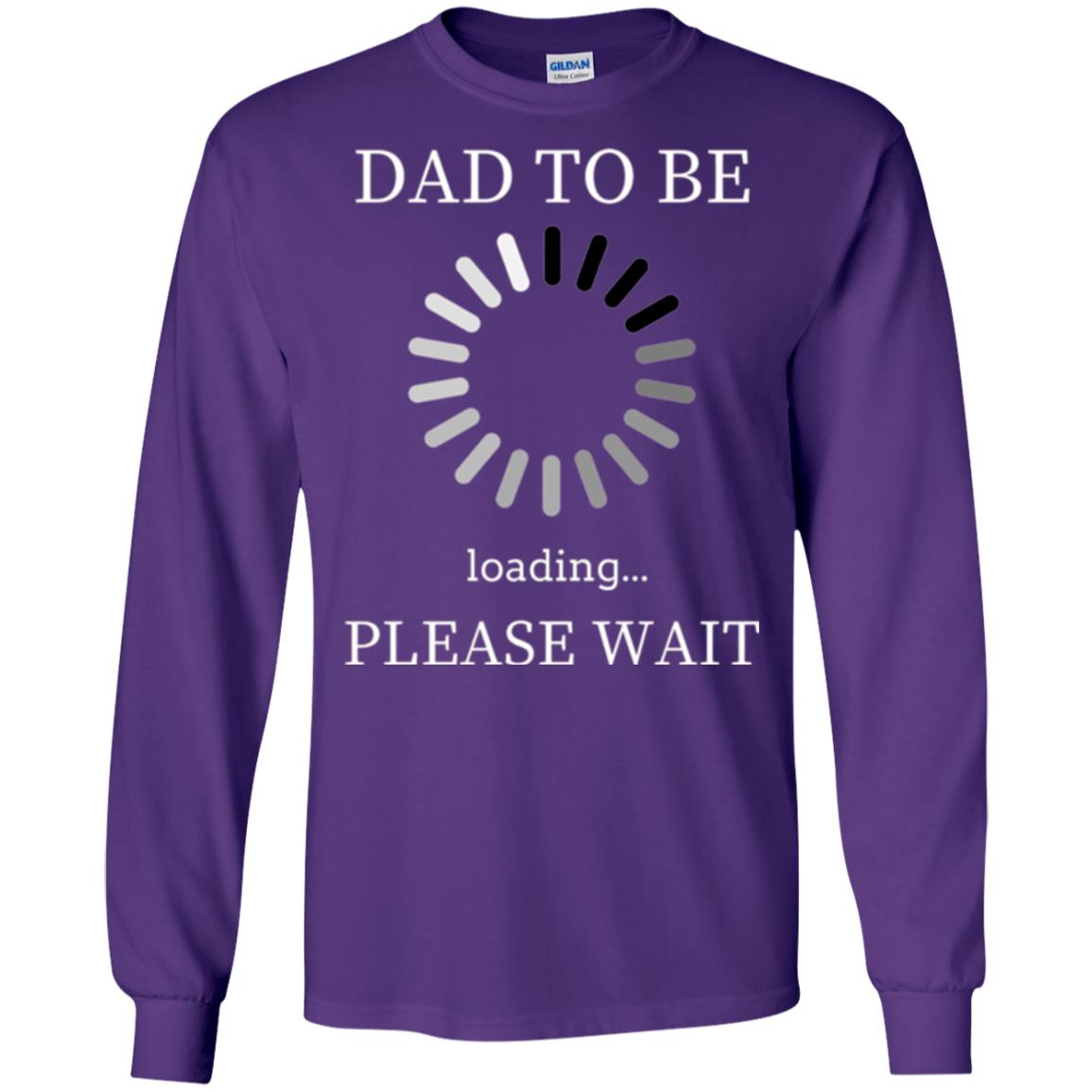 Funny Future Father T-shirt Dad Tobe Loading Please Wait Purple