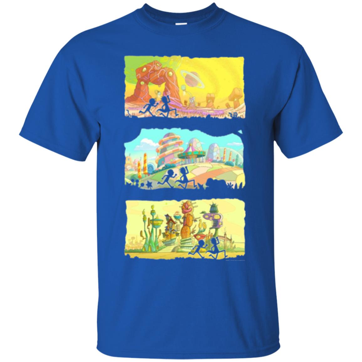 Movie T-shirt Running Silhouettes On Alien Land Royal