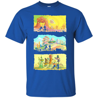 Movie T-shirt Running Silhouettes On Alien Land Royal