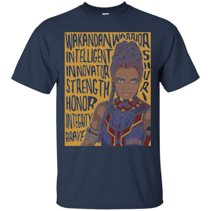 Black Panther Movie Shuri Word Art T-shirt Navy