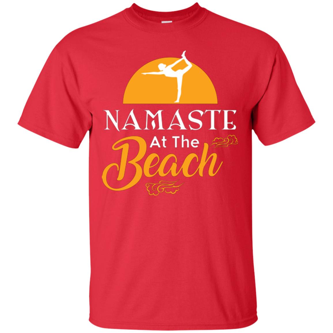 Yoga Lover T-shirt Namaste At The Beach Red