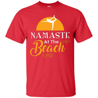 Yoga Lover T-shirt Namaste At The Beach Red