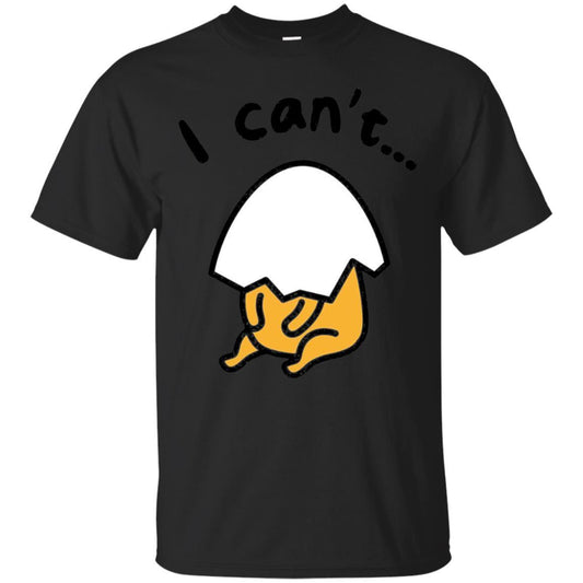 Film T-shirt Gudetama Lazy Egg I Can't Black