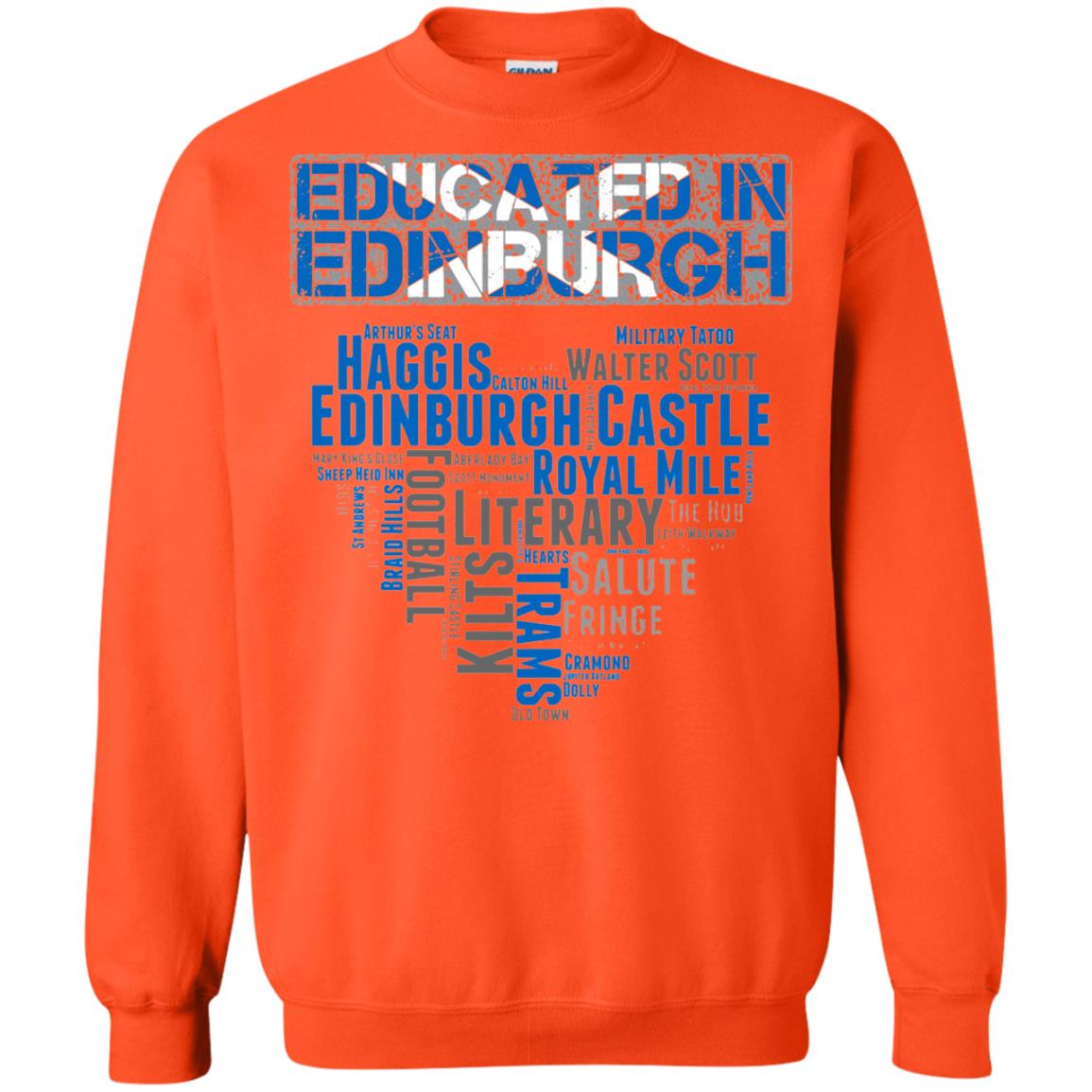 Edinburgh T-shirt Educated In Edinburgh Orange