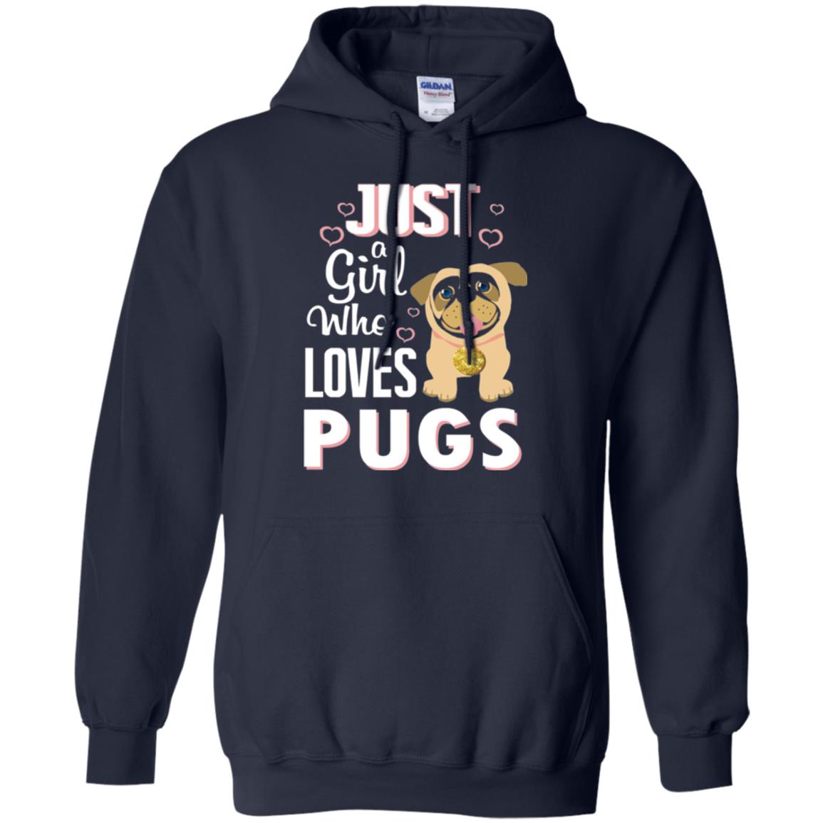 Dog Lovers T-shirt Just A Girl Who Loves Pugs Navy