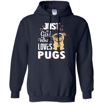 Dog Lovers T-shirt Just A Girl Who Loves Pugs Navy