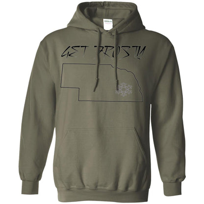 Christmas T-shirt Get Frosty Nebraska Football Military Green