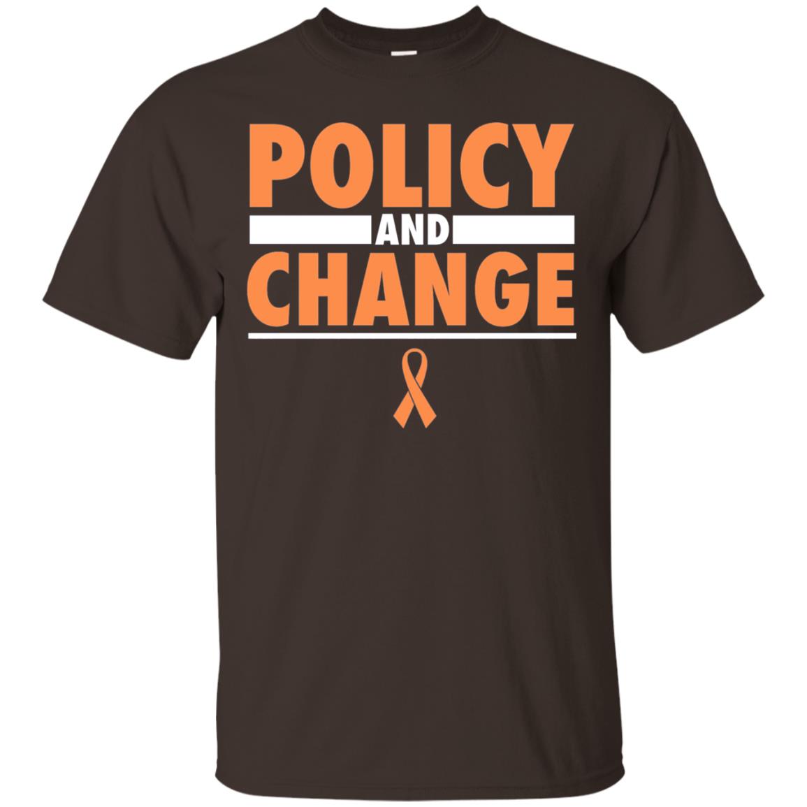Policy And Change Leukemia Cancer Awareness T-shirt Dark Chocolate