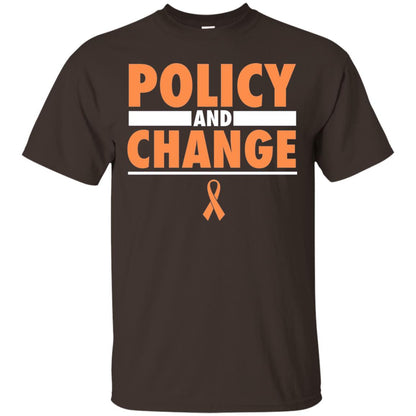 Policy And Change Leukemia Cancer Awareness T-shirt Dark Chocolate
