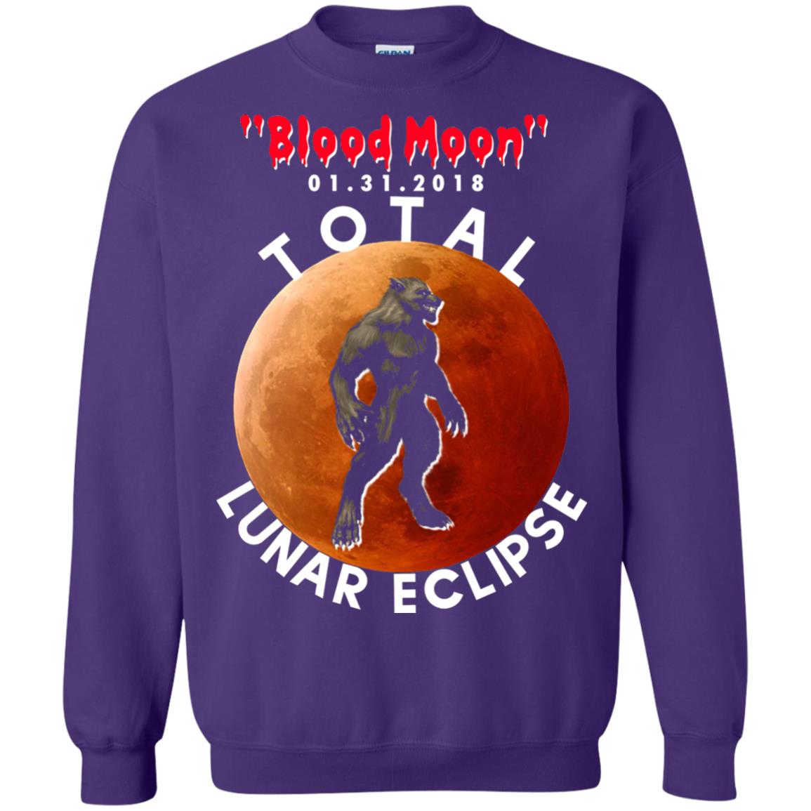 Best Total Lunar Eclipse Shirt 2018 - Blood Moon Werewolf T-shirt Purple