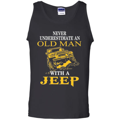 Never Underestimate An Old Man With A Jeep T-shirt Black